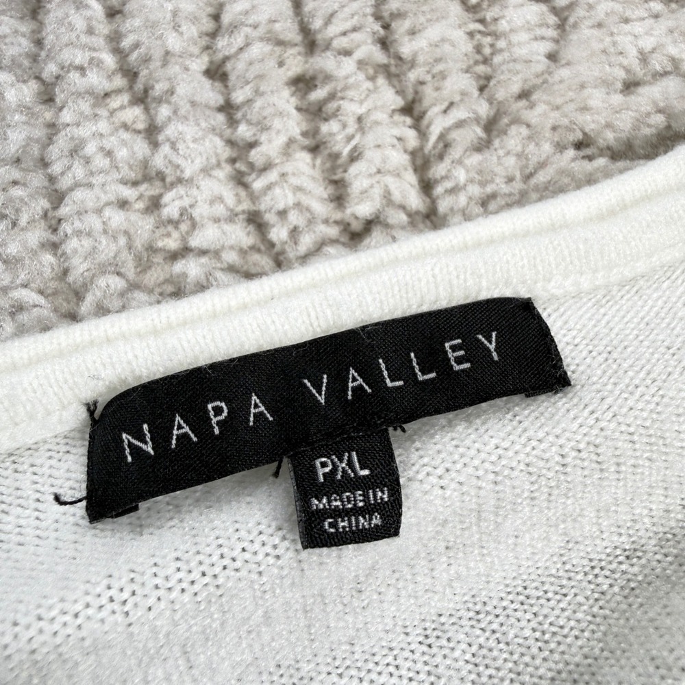 Napa Valley Cable Knit Sweater Womens PXL White Long Sleeve Preppy Cozy Soft - Picture 5 of 8